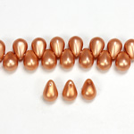 Glass Pendant Pearl Drop 8x6MM MATTE COPPER