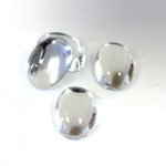 Plastic Flat Back Foiled Cabochon - Oval 14x10MM CRYSTAL