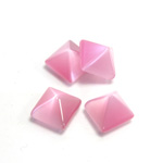 Fiber-Optic Cabochon - Pyramid Top 10x10MM CAT'S EYE LT PINK