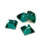 Glass High Dome Foiled Cabochon - Square 08x8MM EMERALD