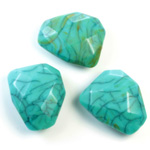 Plastic  Bead - Mixed Color Irregular Faceted 23x19MM TURQ MATRIX