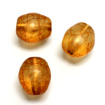 Plastic Bead - Bronze Lined Veggie Color Baroque 17x15MM MATTE TOPAZ