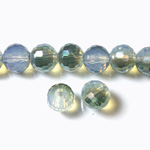 Chinese Cut Crystal Bead Rich Cut - Round 08MM OPAL GREEN 1/2 COAT