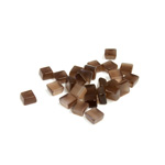 Fiber-Optic Flat Back Buff Top Straight Side Stone - Square 04x4MM CAT'S EYE BROWN