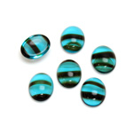 Glass Medium Dome Cabochon - Oval 10x8MM BLUE TORTOISE