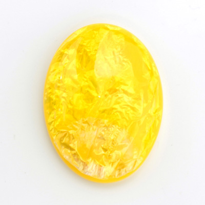 Plastic Flat Back Cabochon - Oval 40x30MM YELLOW OPAL