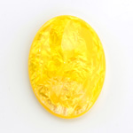 Plastic Flat Back Cabochon - Oval 40x30MM YELLOW OPAL