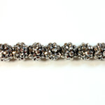 Acrylic Rhinestone Bead with 2MM Hole Resin Base - 12MM HEMATITE