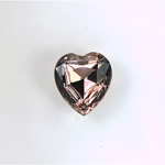 Glass Point Back Foiled Tin Table Cut (TTC) Stone - Heart 12x11MM LT AMETHYST