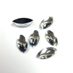 Plastic Flat Back Foiled Cabochon - Navette 15x7MM CRYSTAL