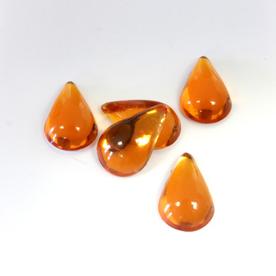 Plastic Flat Back Foiled Cabochon - Pear 13x9MM HYACINTH