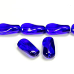 Czech Pressed Glass Bead - Baroque Twisted 17x9MM COBALT