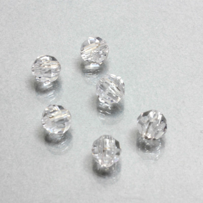 Plastic Bead - Transparent Faceted Round 06MM CRYSTAL