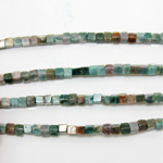 Gemstone Bead - Smooth Cube 04x4MM FANCY JASPER