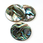 Shell Flat Back Flat Top Straight Side Stone - Round 25MM ABALONE