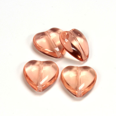 Czech Pressed Glass Bead - Smooth Heart 16x15MM ROSALINE