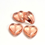 Czech Pressed Glass Bead - Smooth Heart 16x15MM ROSALINE