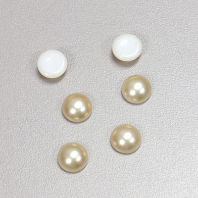 Glass Medium Dome Cabochon Pearl Spray Finish - Round 08MM CREME