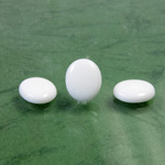 Glass Low Dome Buff Top Cabochon - Oval 12x10MM CHALKWHITE