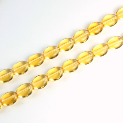 Czech Pressed Glass Bead - Flat Oval 08x6MM TOPAZ