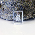 German Glass Engraved Buff Top Intaglio Pendant - ROSE Cushion 12x9MM MATTE CRYSTAL