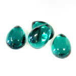Plastic Flat Back Foiled Cabochon - Pear 15x11MM EMERALD