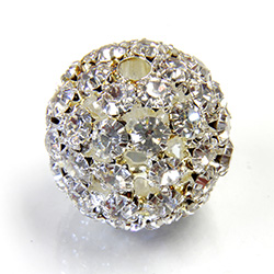 Chinese Rhinestone Ball 30MM CRYSTAL-SILVER