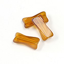 German Glass Beads Window Cut - X-Bow 21x10MM TOPAZ 1/2 FROSTED