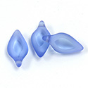 German Glass Beads Window Cut - Spear 20x11MM SAPPHIRE 1/2 FROSTED