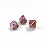 Preciosa Czech Pressed Glass 2-Hole Bead - Pyramid Studs 06x6MM PURPLE AGATE