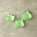 Glass Cabochon - Tulip 09x8MM MATTE PERIDOT Foiled