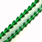 Czech Pressed Glass Bead - Smooth Pyramid 08x7MM KELLY GREEN