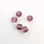 Czech Pressed Glass Large Hole Bead - Round 08MM LT AMETHYST