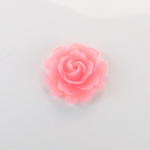 Plastic Carved No-Hole Flower - Rose Bloom 22.5MM MATTE PINK