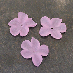 German Plastic Flower with Center Hole - 15x12MM MATTE ROSE