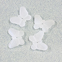 German Plastic Butterfly with Center Hole - 16x12MM MATTE CRYSTAL