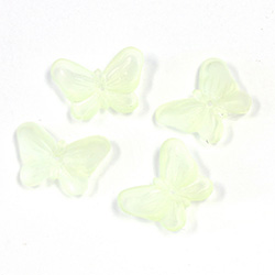 German Plastic Butterfly with Center Hole - 16x12MM MATTE LT TOPAZ