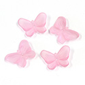 German Plastic Butterfly with Center Hole - 16x12MM MATTE ROSE