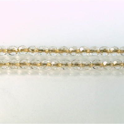 Czech Glass Fire Polish Bead - Round 04MM CRYSTAL BRONZE LINE