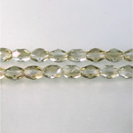 Czech Glass Fire Polish Bead - Oval 07x5MM 1/2 Coated CLARIT