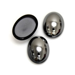 Glass Medium Dome Cabochon - Coated Oval 18x13MM HEMATITE