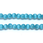 Fiber-Optic Synthetic Bead - Cat's Eye Smooth Round 05MM CAT'S EYE AQUA
