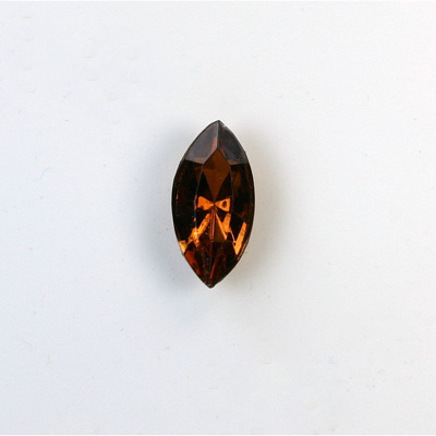 Glass Point Back Foiled Tin Table Cut (TTC) Stone - Navette 15x7MM SMOKE TOPAZ