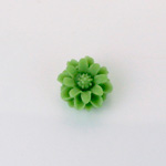 Plastic Carved No-Hole Flower - Dahlia 12MM MATTE OLIVE