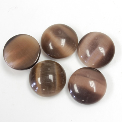 Fiber-Optic Cabochon - Round 13MM CAT'S EYE BROWN