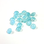 Glass Point Back Buff Top Stone Opaque Doublet - Round 17SS AQUA MOONSTONE