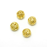 Brass Bead - Filigree Round 08MM RAW Unplated