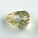 Chinese Cut Crystal Bead - Pear 12x8MM CHAMPAGNE