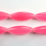 Gemstone Bead Smooth Navette 29x10MM Dyed QUARTZ Col. 27 ROSE