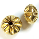 Brass Corrugated Bead - Fancy Melon Mushroom 20MM RAW